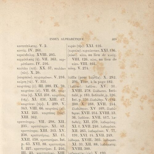 26,5 x 17 εκ. 4 σ. χ.α. + [XVI] σ. + 479 σ. + 4 σ. χ.α., όπου στο φ. 2 κτητορική σφραγίδα 